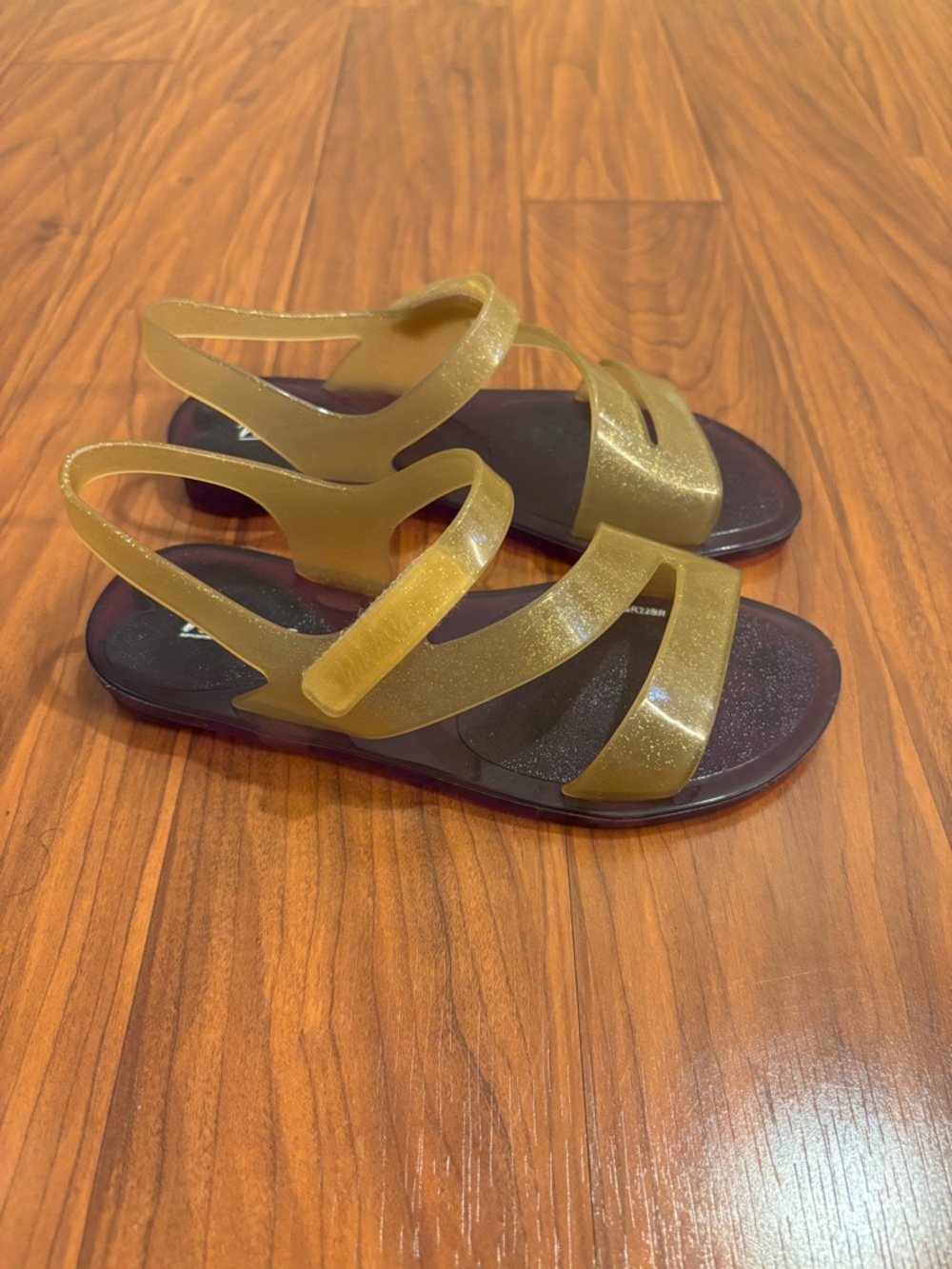 Melissa The Real Jelly Paris Purple Gold Strap Sandals Girls 1